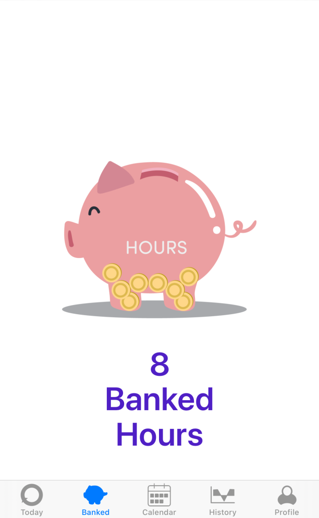An image of a Piggy Bank and 8 Banked Hours